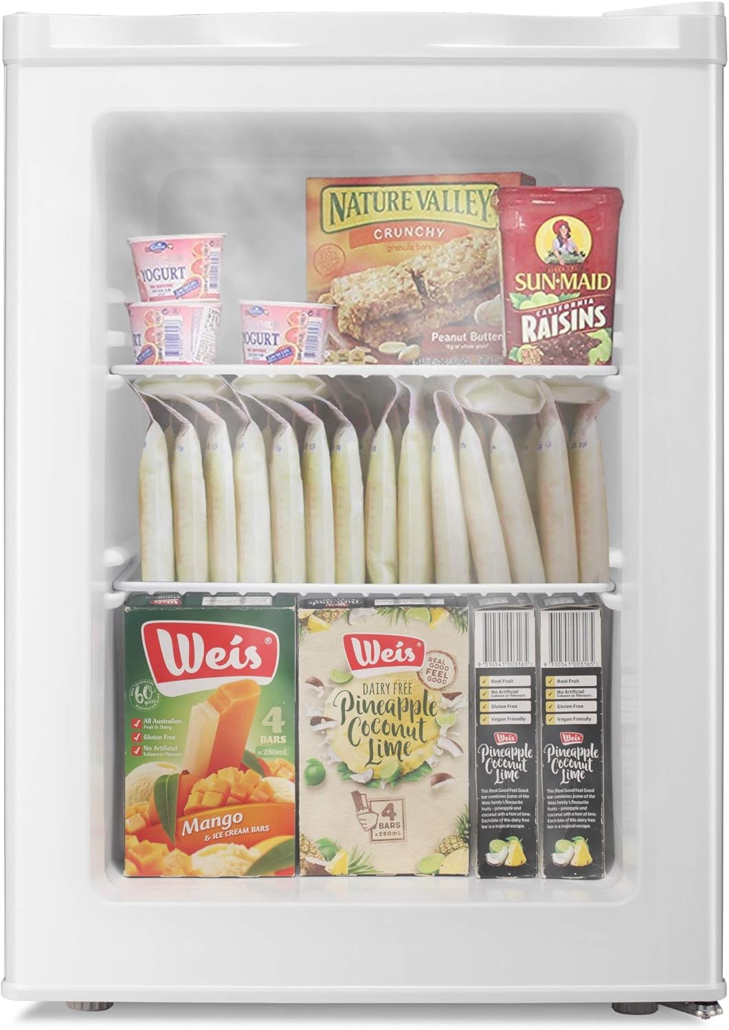 Joy Pebble Free Standing Upright Freezer with Removable Shelf, Adjustable Thermostat, Compact Reversible Single Door Vertical Freezers for Home/Hotel/Apartment/Office (2.1 cu.ft, white)