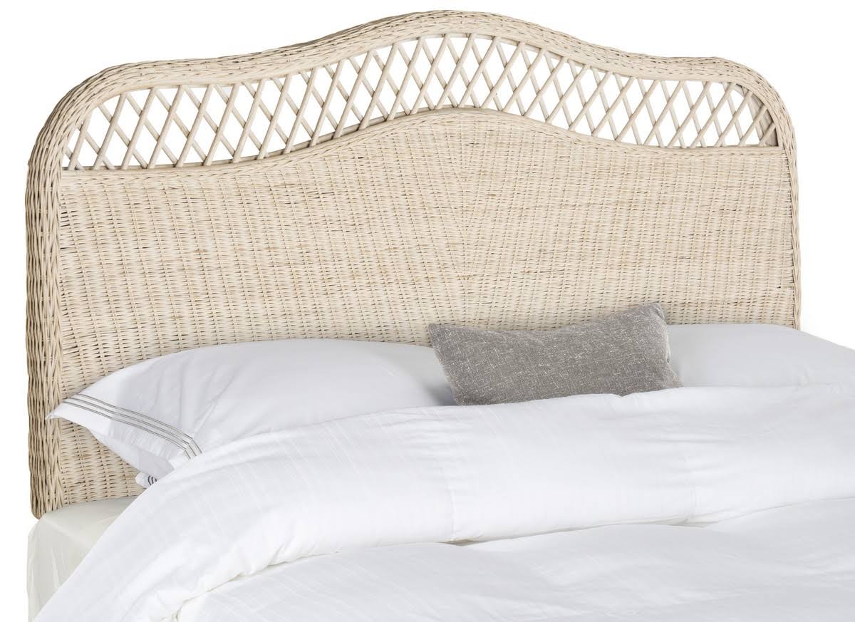 Sephina Rattan Headboard - King - White Washed - Safavieh