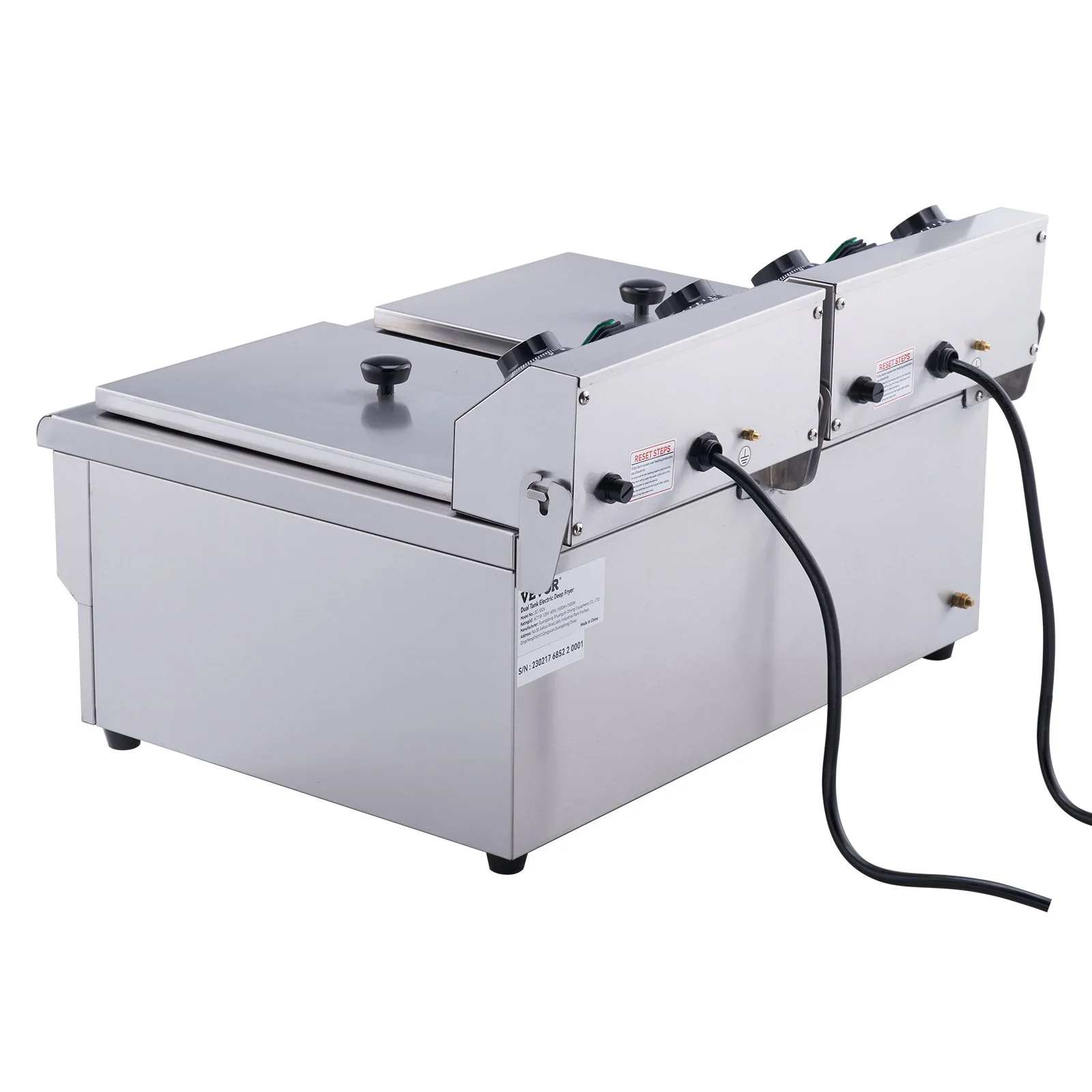 VEVOR Commercial Electric Deep Fryer - Dual Tanks, 3000W Countertop Fryer