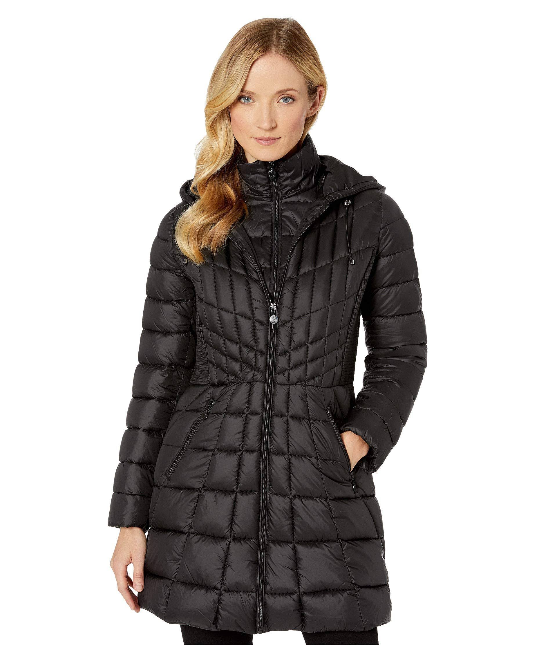 Bernardo Hooded Packable Puffer Coat - Black