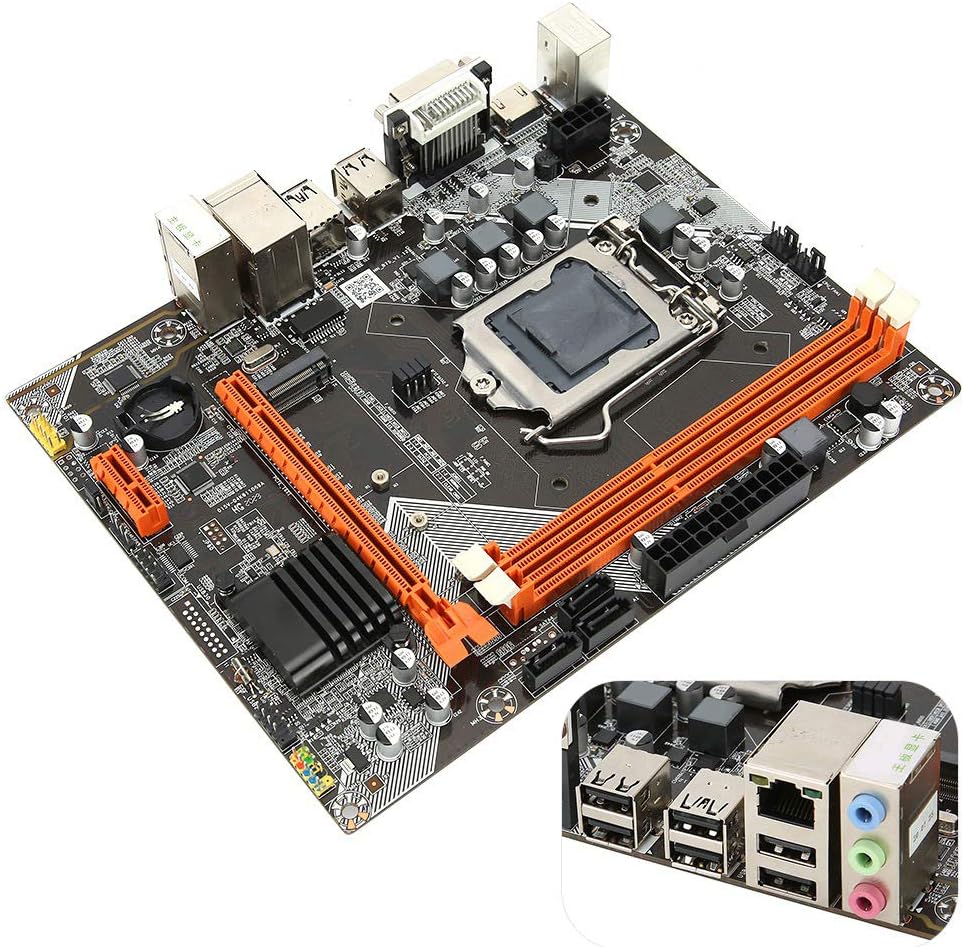 Desktop Computer Motherboard, DDR3 1066/1333/1600MHz LGA 1155 PC Main Board Support NVME+NGFF Dual Mode Hard Disk+SATA, 6‑Channel Sound Card