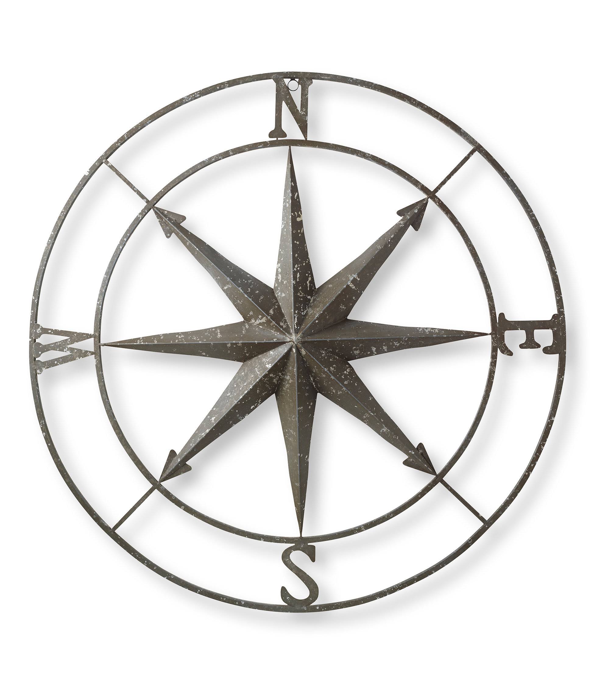 Metal Compass Rose Gray