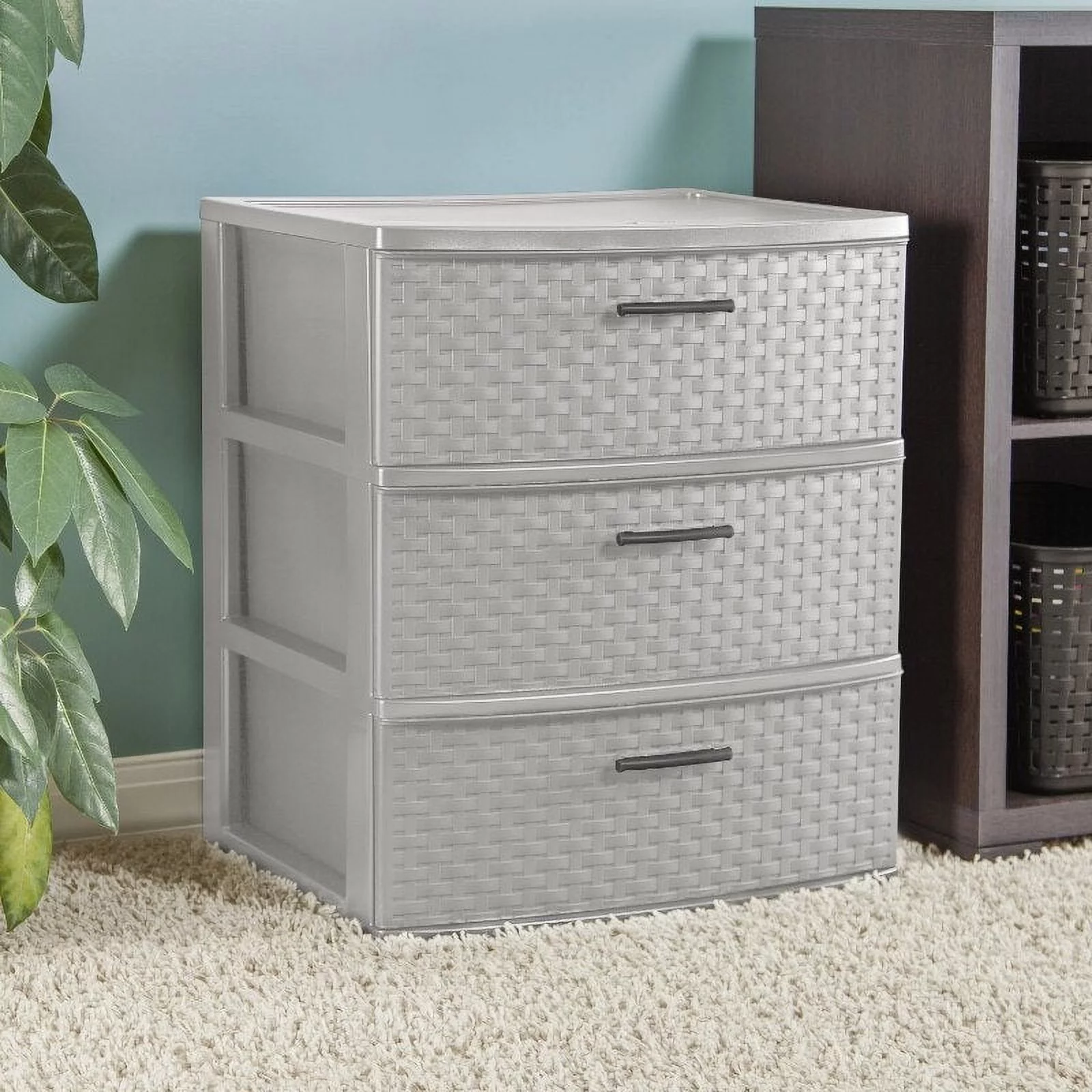 Sterilite 3 Drawer Wide Weave Tower Plastic - Curated Treasures Market