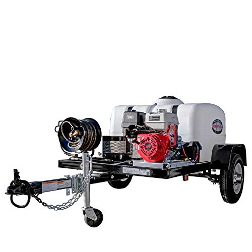 SIMPSON Cleaning 95000 Mobile Gas Pressure Washing System with Honda Commercial Engine and Trailer
