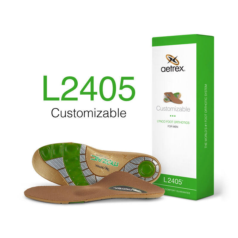 Aetrex Men&s Customizable Orthotics w/ Metatarsal Support
