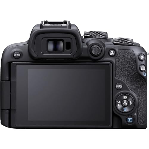 Canon EOS R10 4K Video Recording Mirrorless Camera (Body) with 64GB Fast Transcend Memory Card, Black (Renewed)
