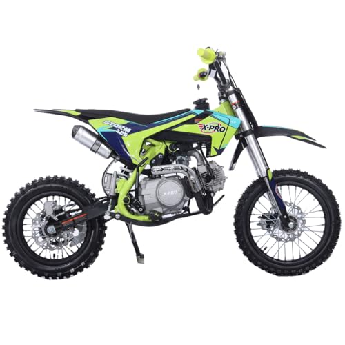 X-PRO 125cc Kids Dirt Bike Pit Bike Youth Dirt Pit Bike with 4-Speed Semi-Automatic Transmission, Big 14"/12" Tires!