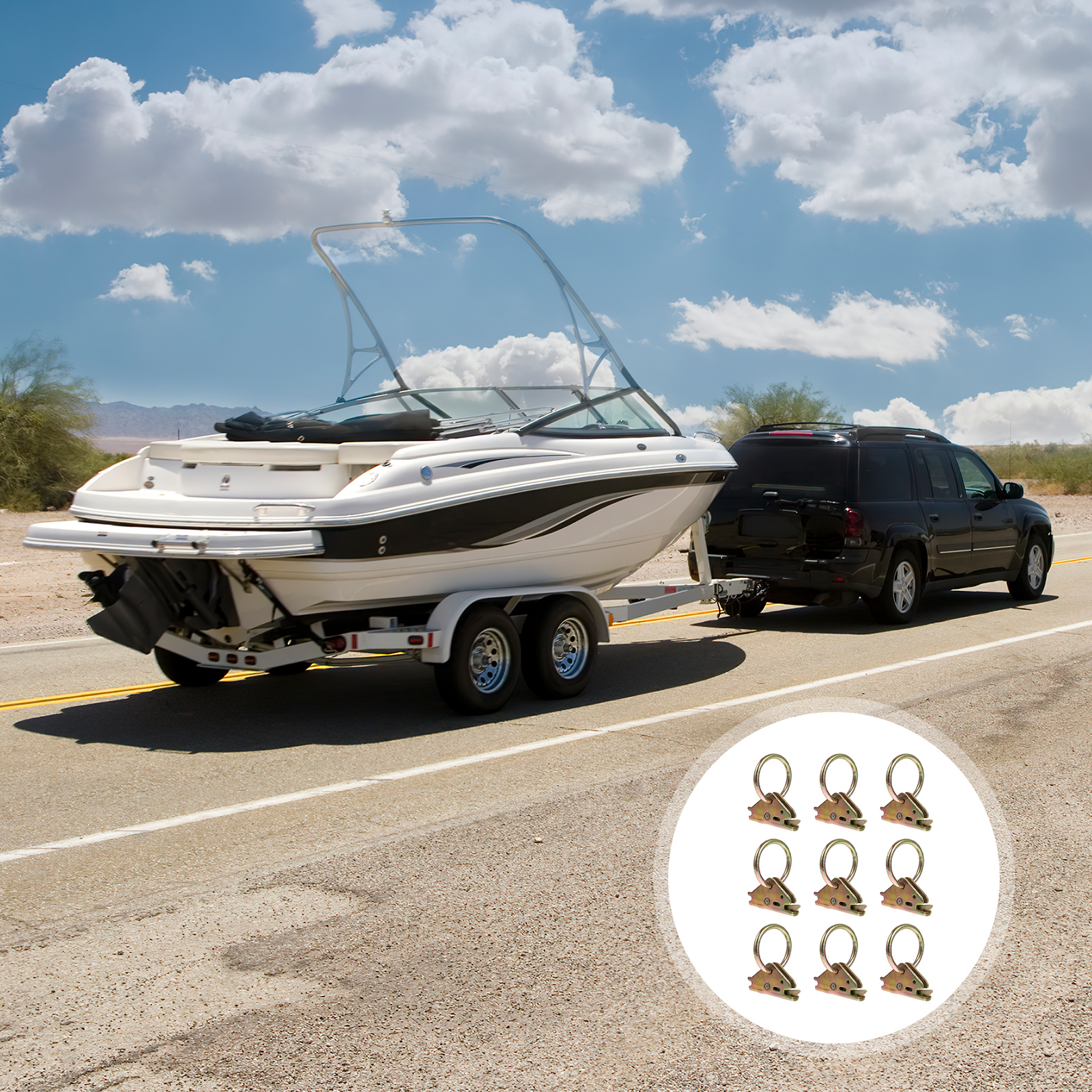 Frcolor Tie Down  Track E Trailer Rings Ring D Downs Anchors Accessories Cargo Anchor System Heavy Enclosed Flush Mount Load