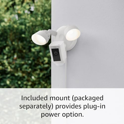 Ring Floodlight Cam Wired Plus with motion-activated 1080p HD video, Black (2021 release)