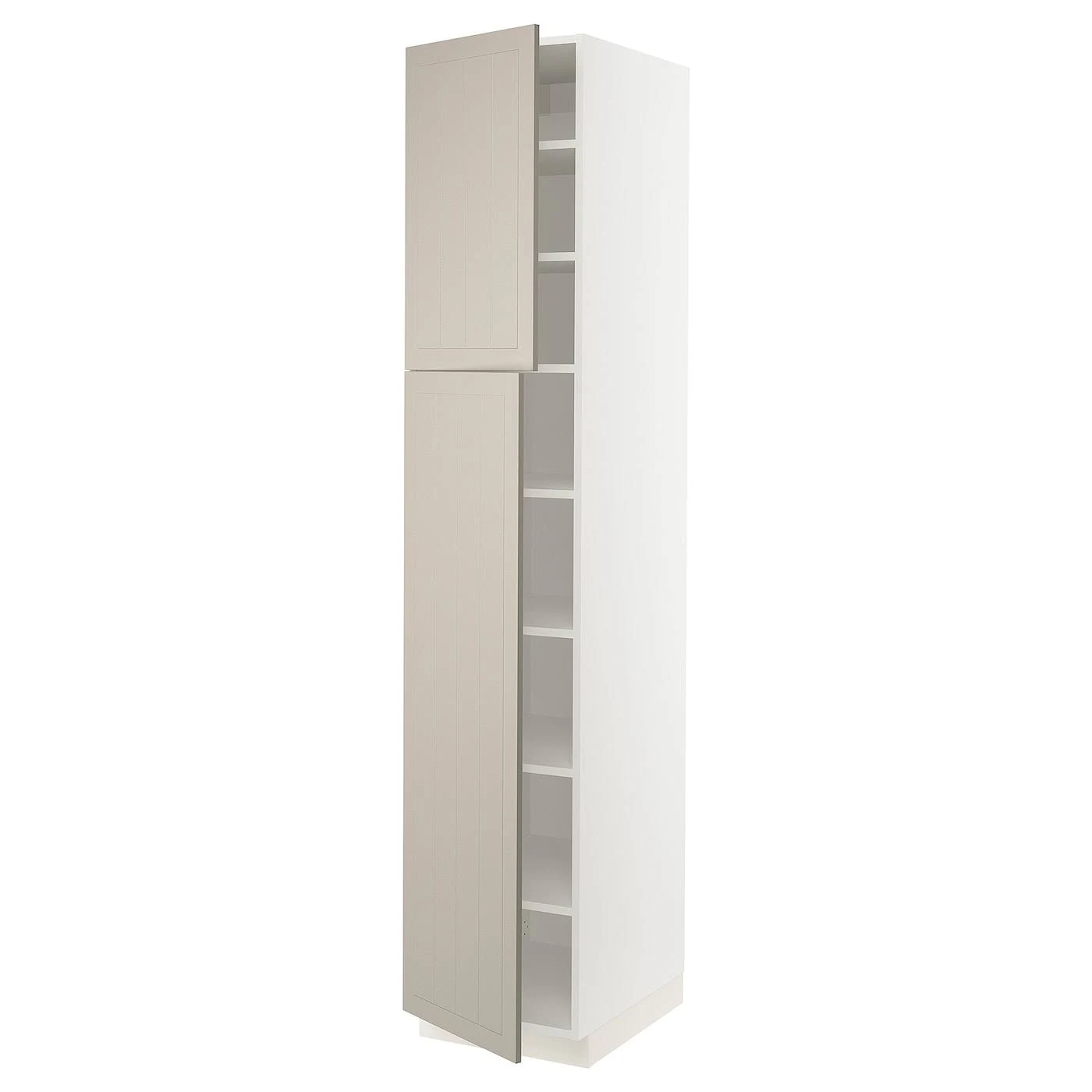 IKEA - SEKTION High Cabinet with shelves/2 Doors, white/Stensund Beige, 18x24x90 79407582