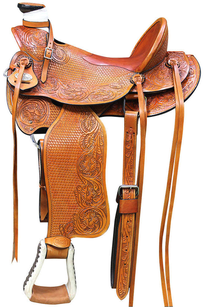 16 in Western Horse Wade Saddle Leather Ranch Roping Beige Hilason