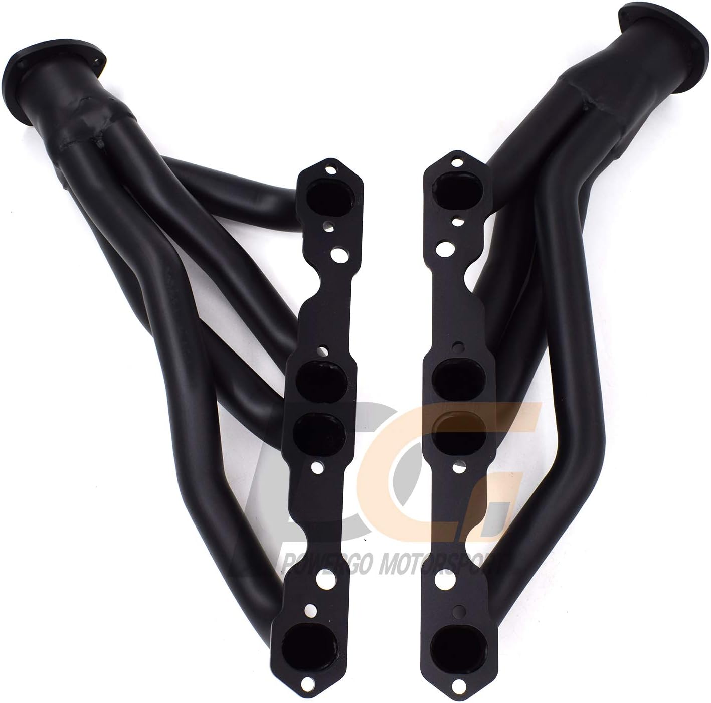 Exhaust Headers 1-5/8 in. Mild Steel Hi-temp Black Paint for Chevelle El Camino Monte Carlo Nova Caprice Impala 283 305 350 400 cu. in. V8