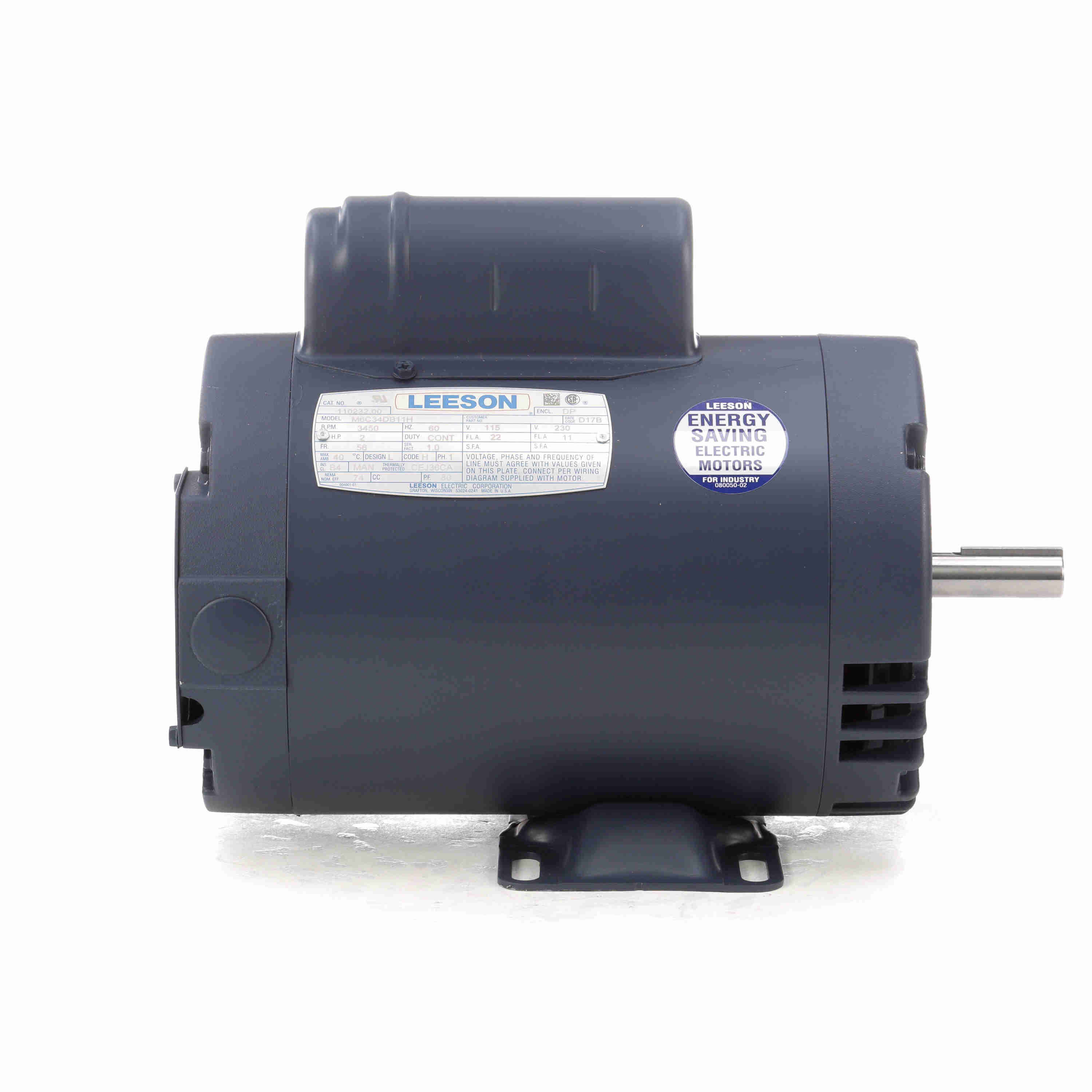 110232.00 Leeson 2HP Electric Motor, 3450RPM