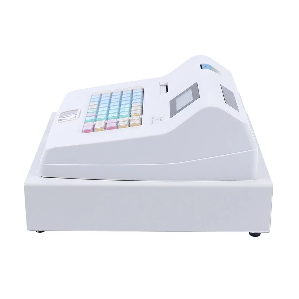 ZhdnBhnos Commercial Electronic Cash Register 48 Keys POS System Casher Digital LED Display W/ Drawer For Supermarket Restaurant Bar Shop Store Retail