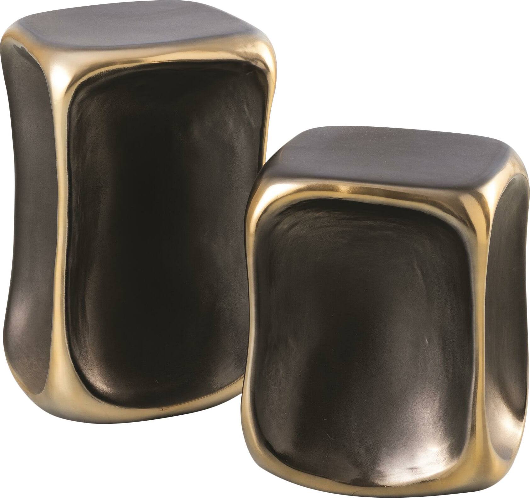 Global Views Formation Accent Table, Large / Black/Gold