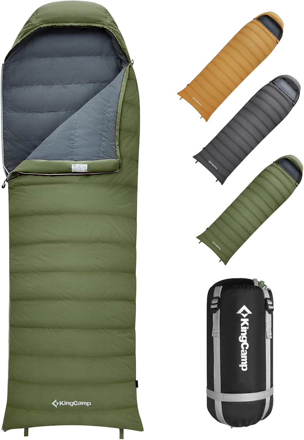 Kingcamp Down Sleeping Bag 650 Fill Power Ultralight Compact Portable 0 Degree Sleeping Bags for Adults Cold Weather Backpacking Camping Hiking Traveling with Compression Sack