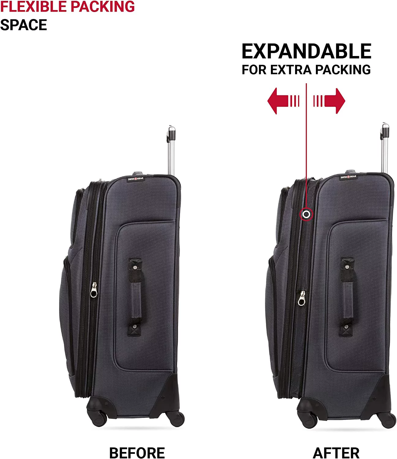 SwissGear 3 PC Spinner Suitcase Set Dark Grey
