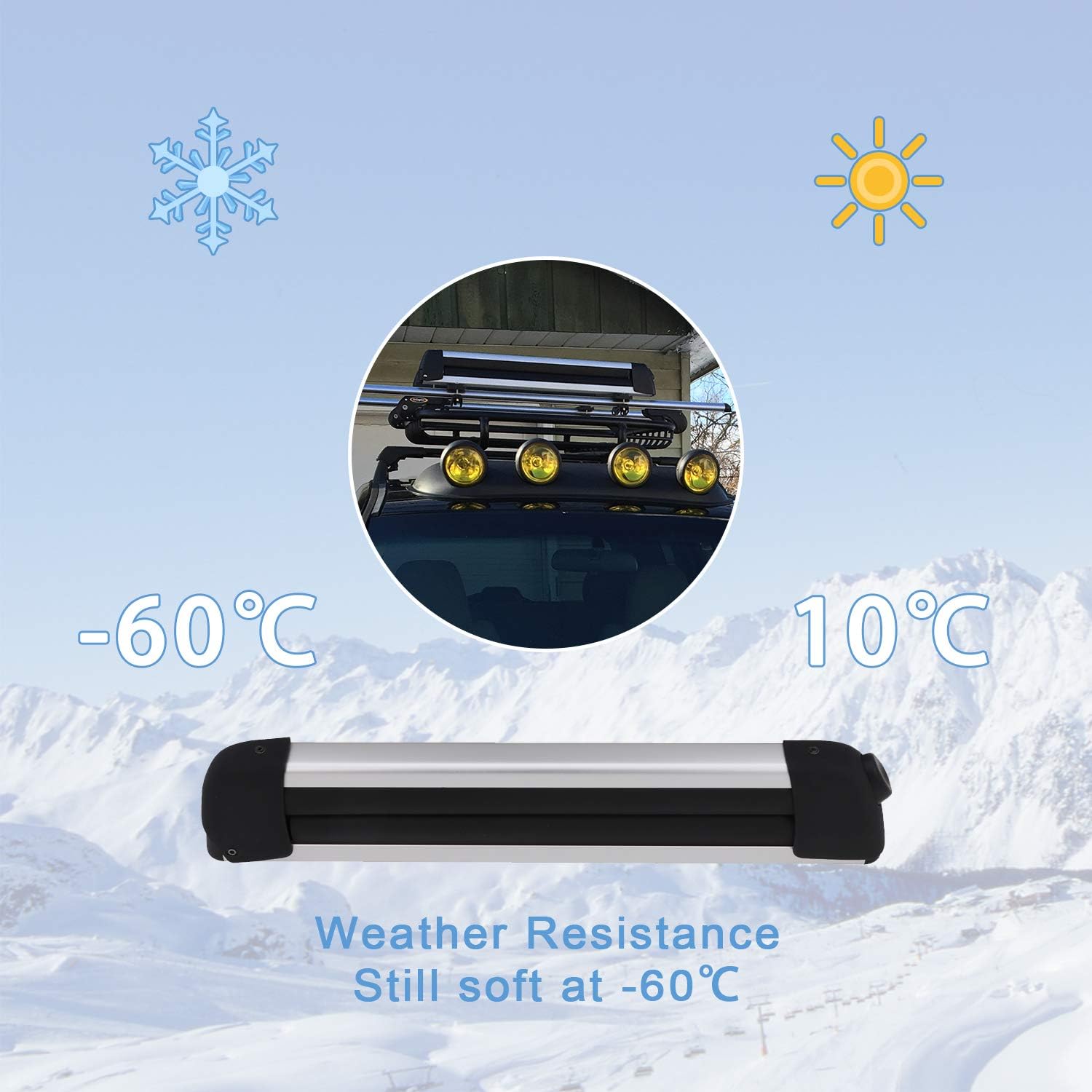 Snailfly Fit for Hyundai Palisade 2019-2022 Lockable Cross Bars Carrier & 29" Ski Snowboard Racks Kit - Work for 4 Skis or 4 Snowboards