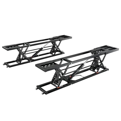 VEVOR Portable Car Lift, 7,000 LBS Capacity, 26.8" Max. Height, Heavy-Duty Carbon Steel Truck Lift with 120V Power Unit