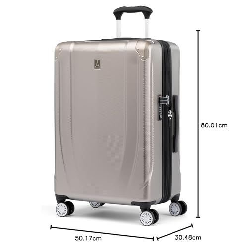 Travelpro Pathways 3 Hardside Expandable Luggage, 8 Spinner Wheels, Lightweight Hard Shell Suitcase, Carry On 21 Inch, Black Knight