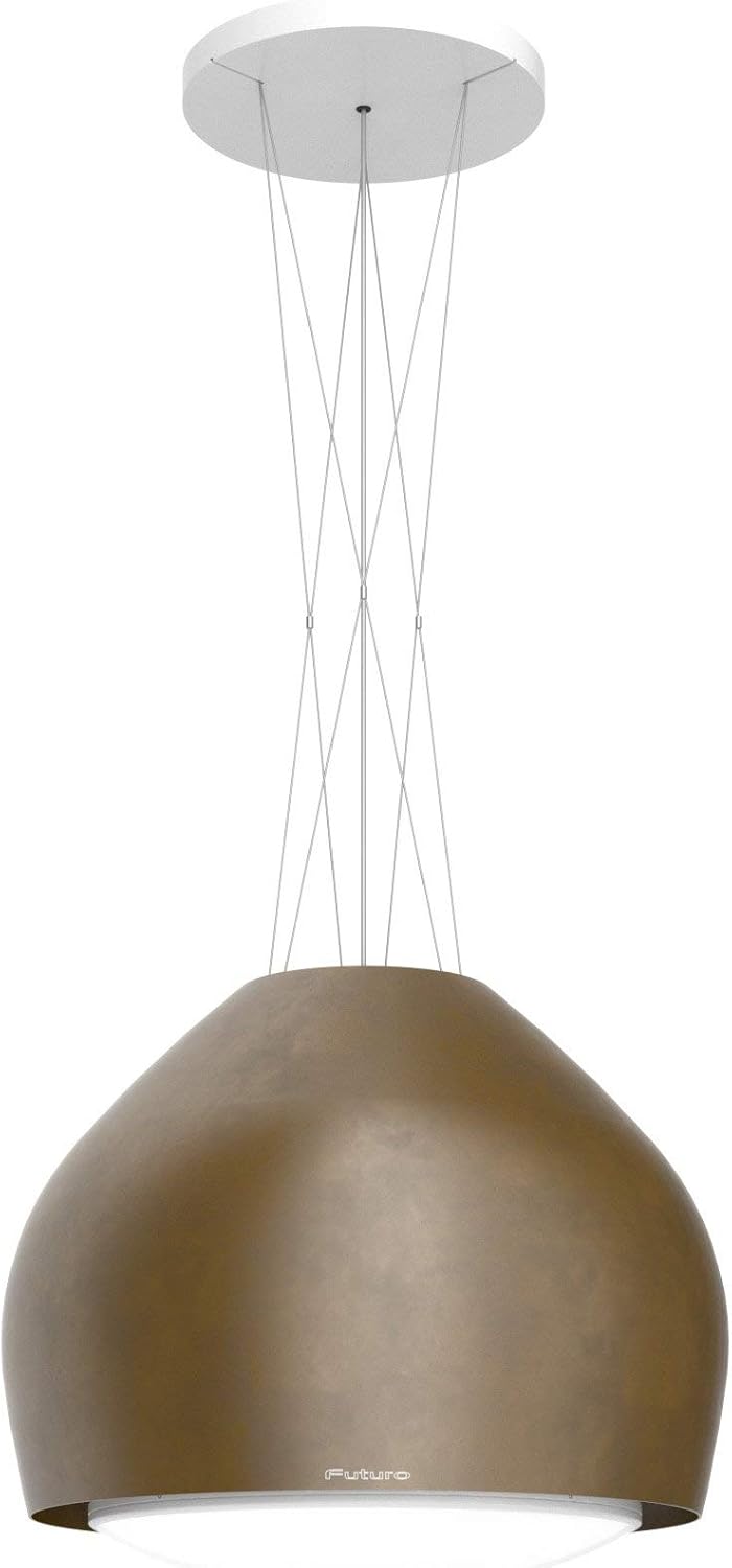 Futuro Futuro Island Mount DUCTLESS ONLY Range Hood 21" 940-CFM | Dome Brass | Painted Steel Vent Hood | Modern Italian Exhaust Hood | LED, Ultra-Quiet with Blower