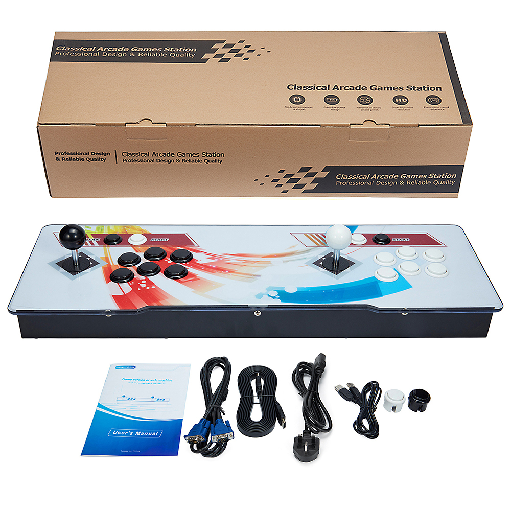 10000 3D All-in-one Arcade Game Machine Pandora 26S Game Box American Standard HD Video for Home Party Gift