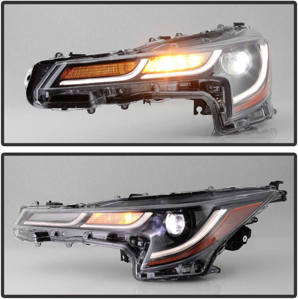ACANII - For [L | LE US Built Model] 2020-2021 Toyota corolla Black LED Projector Headlights Headlamps Set Left+Right