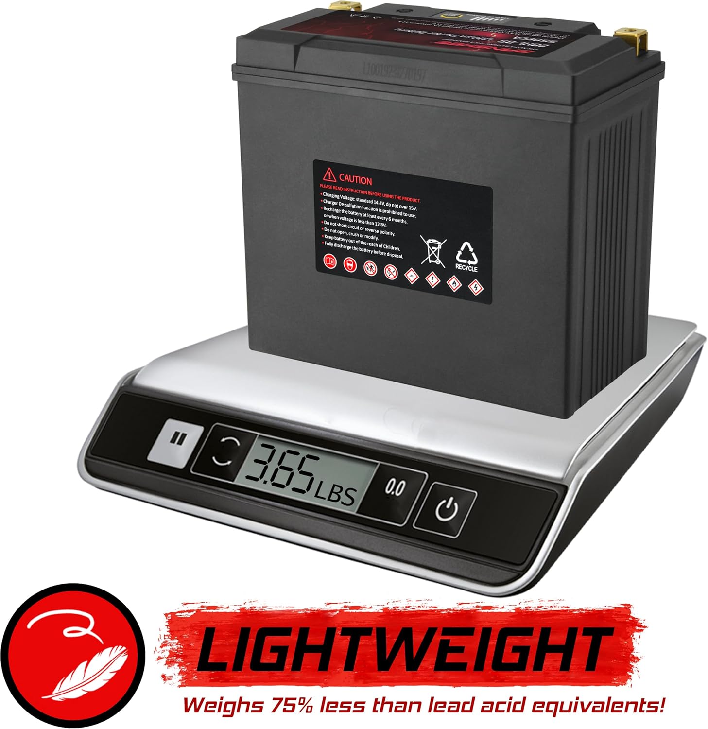 Banshee Lithium Motorcycle Powersport Battery YTX20L-BS 12.8V 18AH 550 CCA with BMS - Engine Start Battery with 2500-8000 Life Cycles - Ideal for Starting Batteries