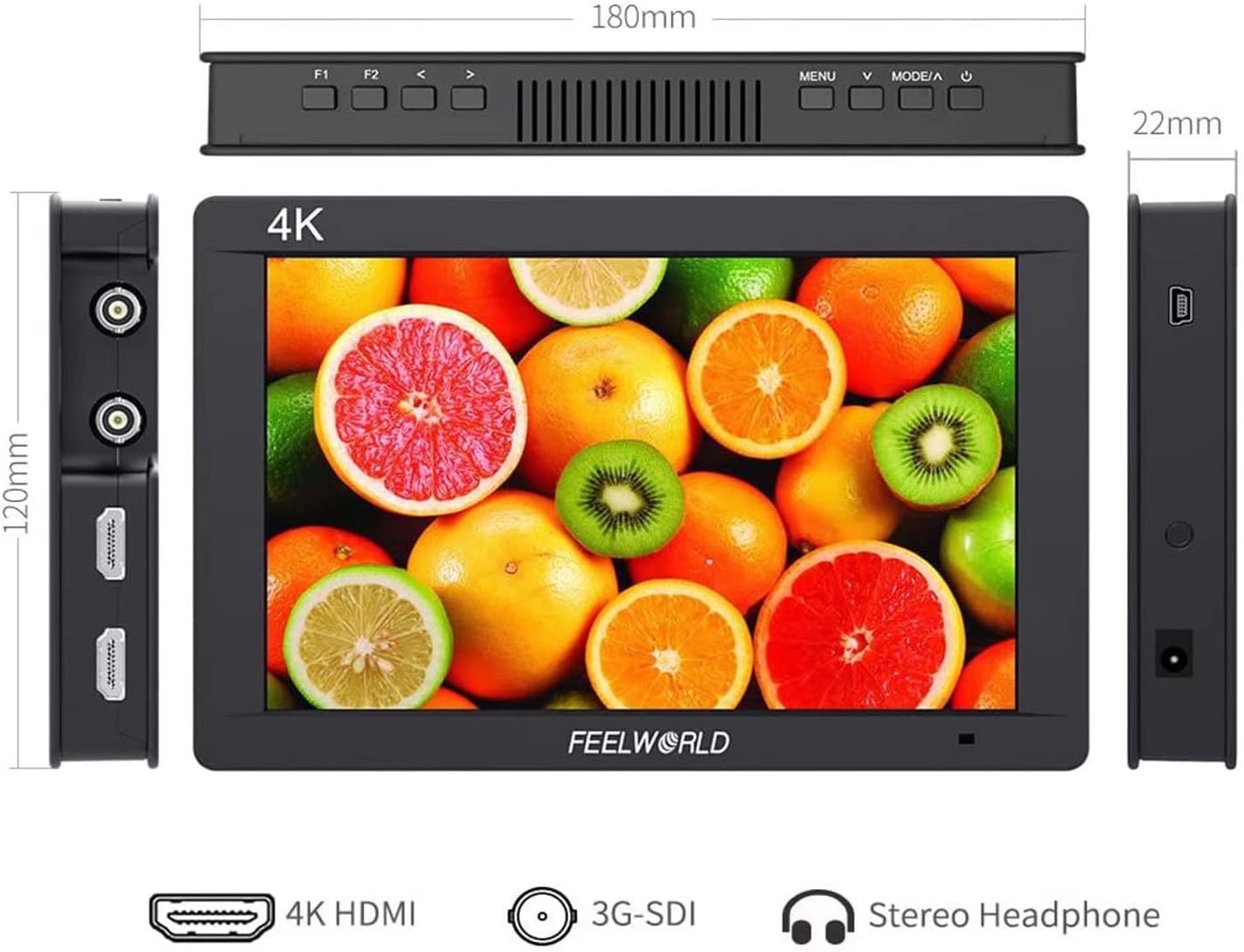 7 4K HDMI On Camera Video Field Monitor Ultra Slim IPS Full HD 1920x1200 On Camera Field Monitor with Peaking Assist ——FEELWORLD FW703