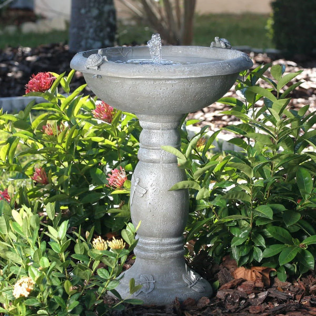 Smart Solar 20622R01 Country Gardens Solar Powered Concrete Bird Bath Fountain
