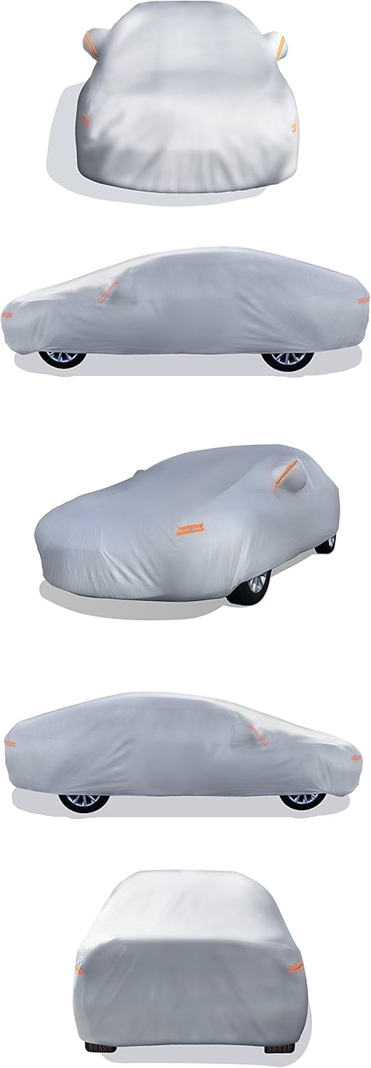 EzyShade 10-Layer Waterproof Car Cover. See Vehicle Size-Chart for Accurate Fit. All Weather Full Exterior Outdoor Covers for SUV MPV Jeep. Sun UV Rain Snow Wind Protection. Size S3 (See Size Chart)