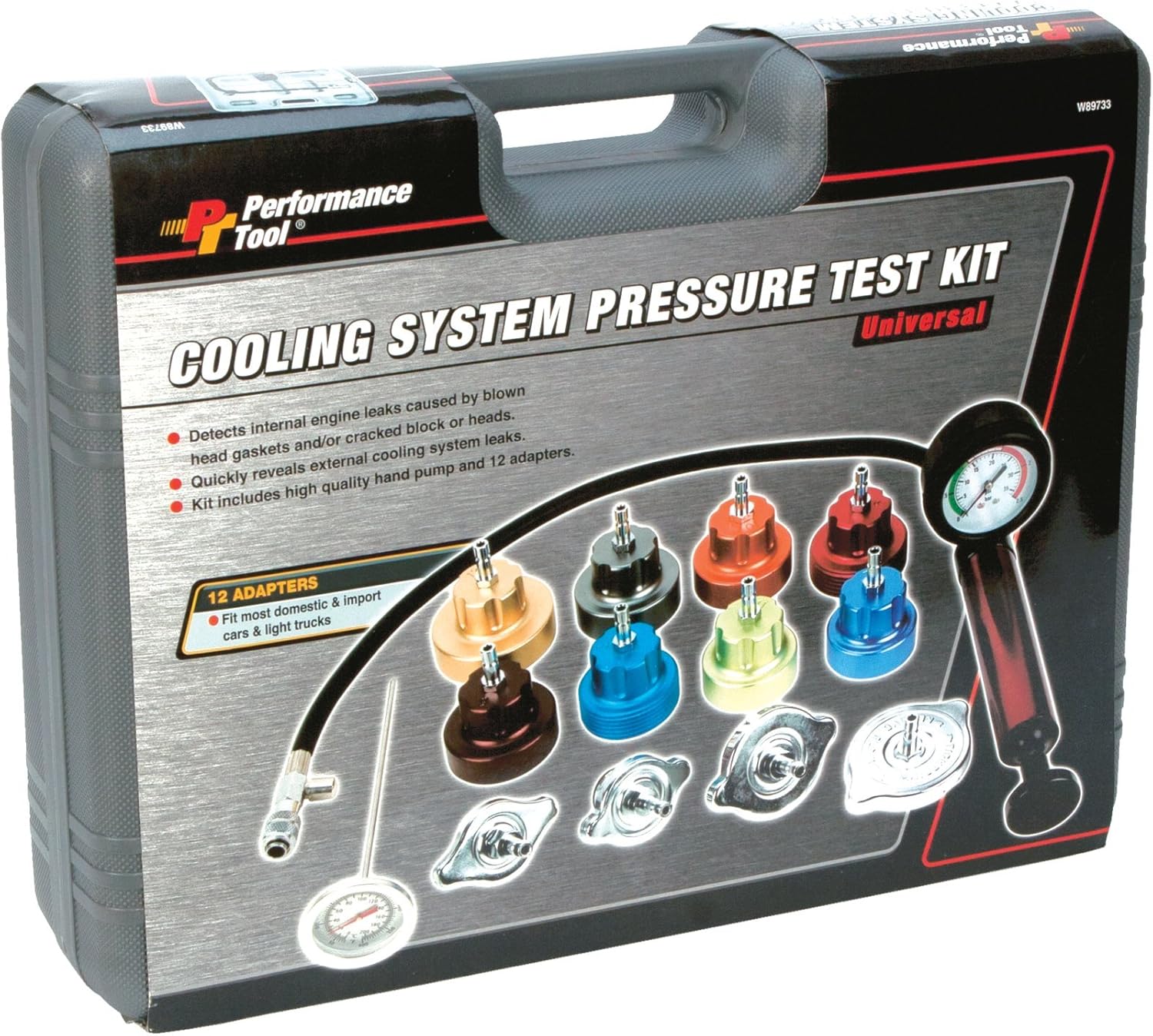 JEGS W89733 Cooling System Pressure Tester Includes:
