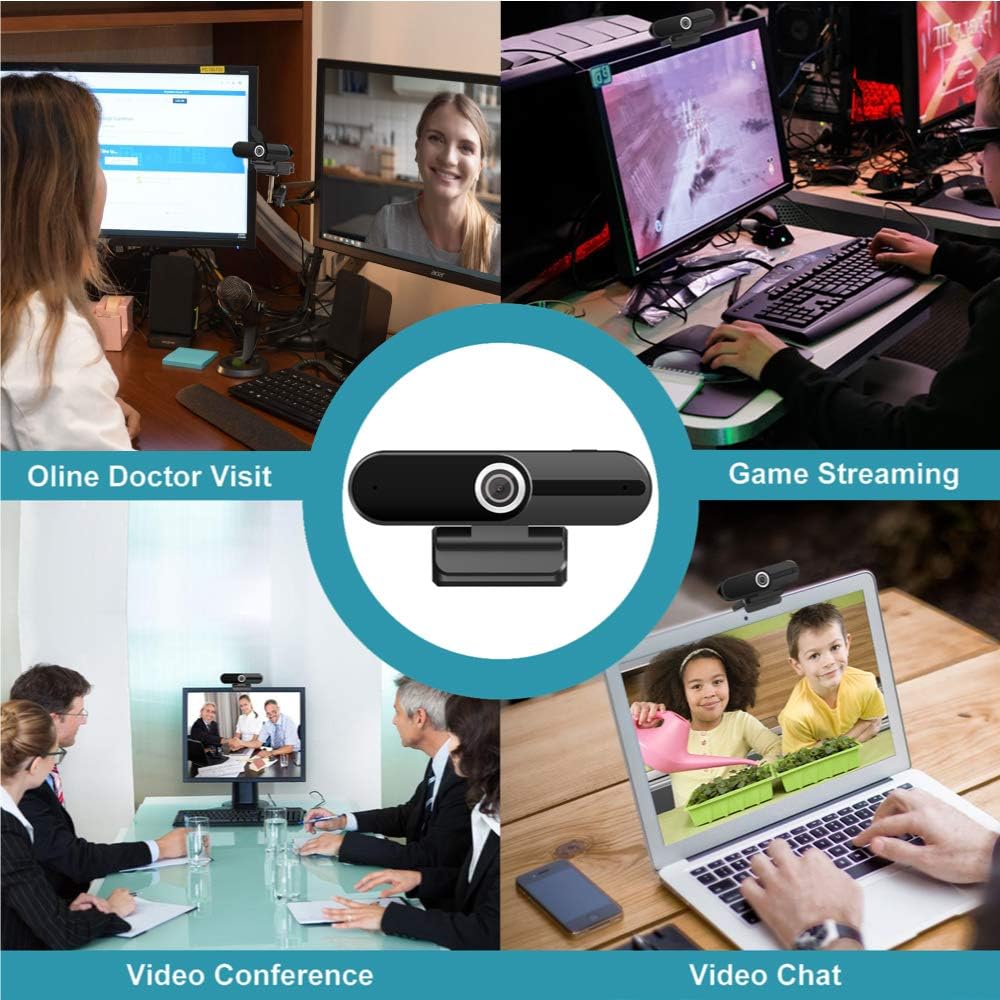 4K Webcam with Microphone Computer Camera 8MP USB Webcam 1080P for Video Calling, Conference, Streaming, Webcam with Privacy Cover and Mini Tripod,4K Resolution Ultra HD Web Cam with Microphone Pack of 2