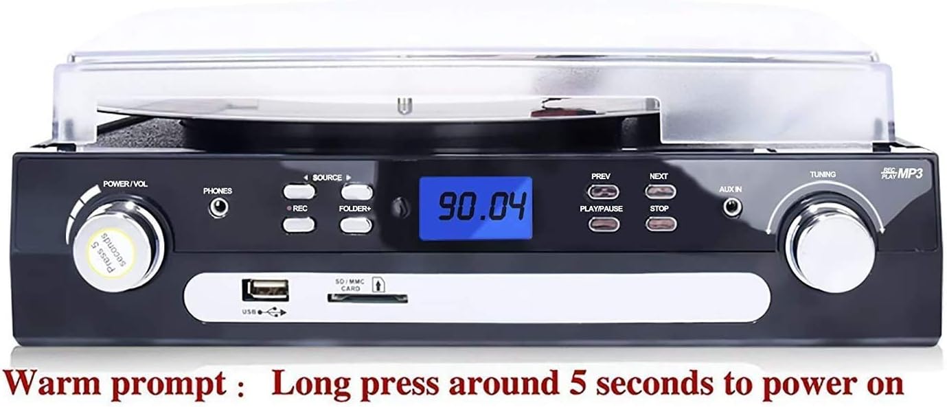 DIGITNOW Bluetooth Record Player with Stereo Speakers, Turntable for Vinyl to MP3 with Cassette Play, AM/FM Radio, Remote Control, USB/SD Encoding, 3.5mm Music Output Jack Pack of 2