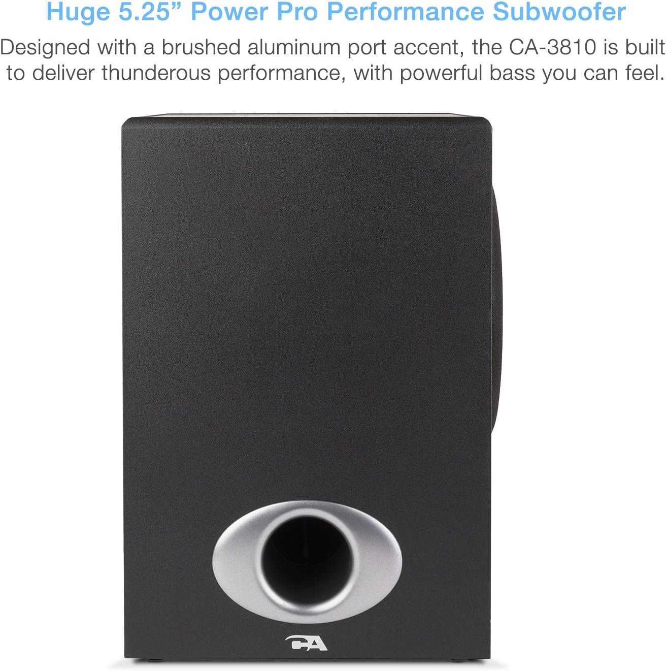 Cyber Acoustics High Power 2.1 Subwoofer Speaker System with 80W of Power – Perfect for Gaming, Movies, Music, and Multimedia Sound Solutions (CA-3810)