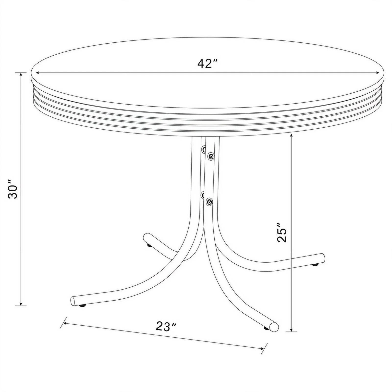 Coaster Retro 5-Piece Contemporary Metal Round Dining Set in Chrome and Black