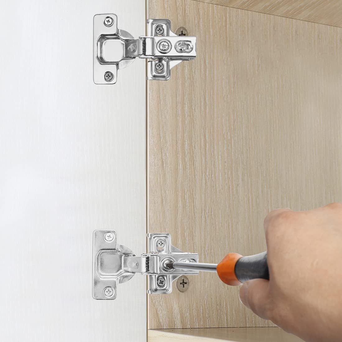 Gezhesiwei 30Pack Soft Close Hinges Full Overlay Cabinet Door Hinges for Face Frame Style Cabinet,110 Degree Kitchen Steel Hinges with Screws