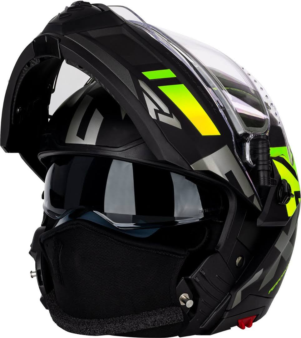 FXR Maverick Team Modular Snow Helmet w/Electric Shield Black/Charcoal/Hi-Vis MD