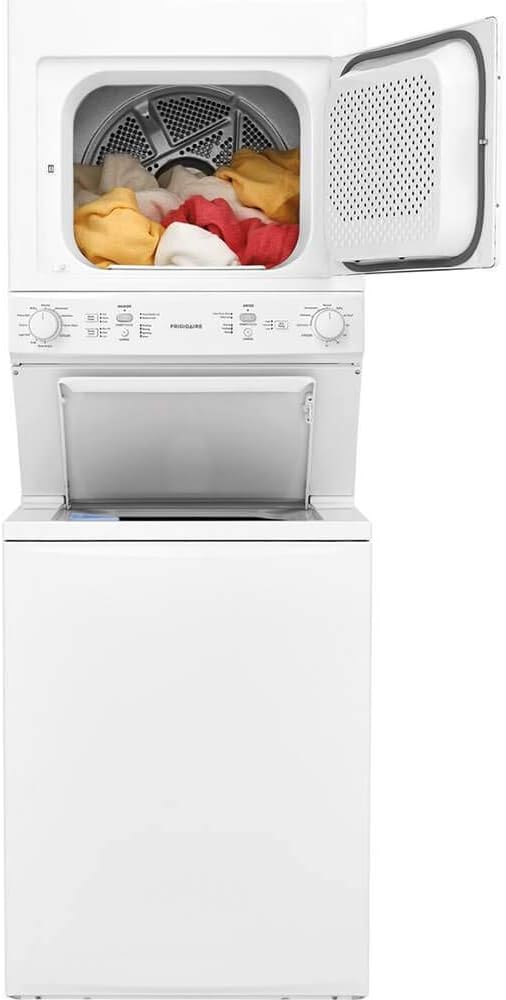 Frigidaire FFLE3900UW 27 Laundry Center with 3.9 cu. ft. Washer Capacity 5.5 cu. ft. Dry Capacity 10 Wash Cycles 6 Electric Dry Cycles in White
