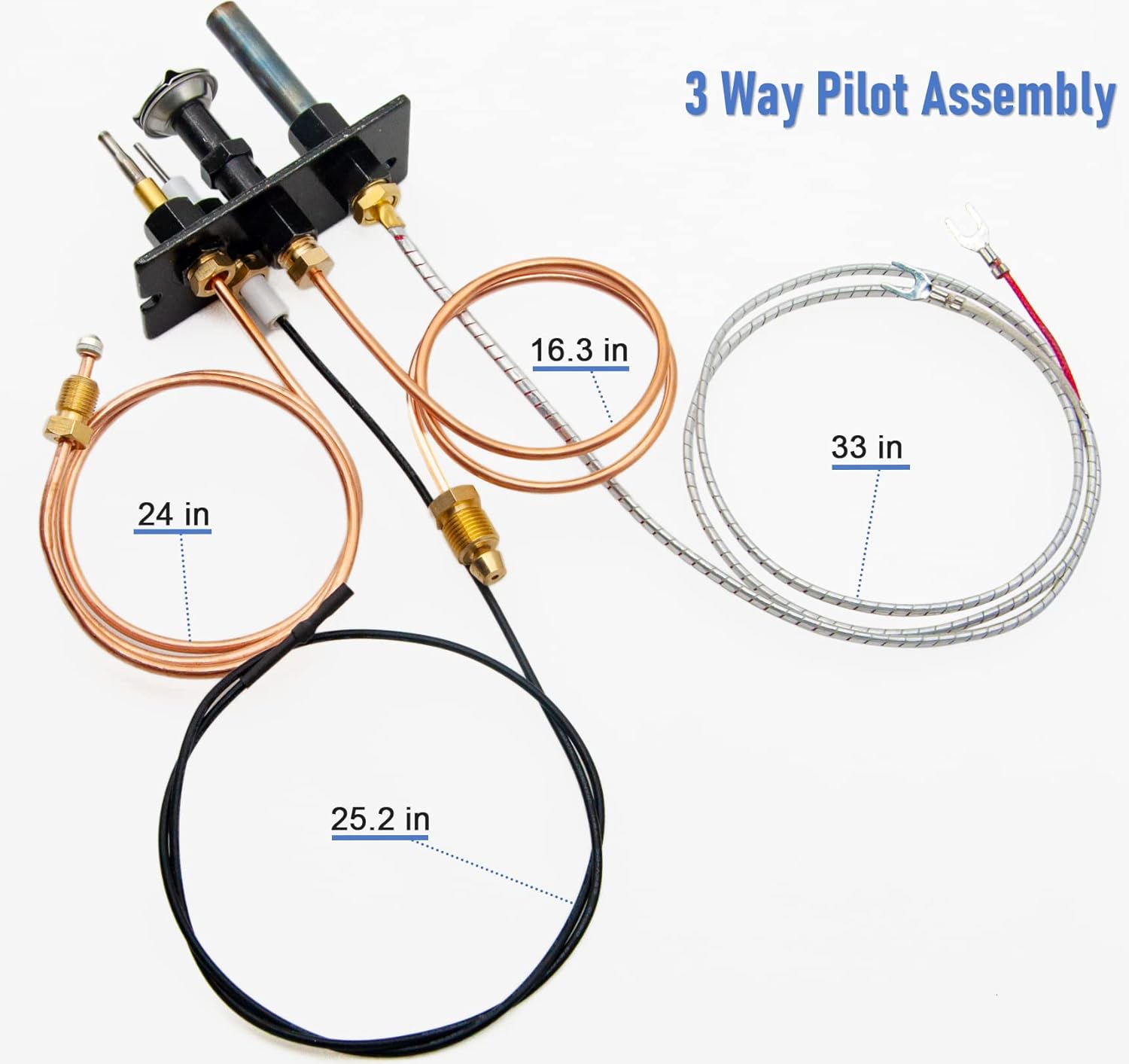 10002264 Propane and Natural Gas Pilot Assembly,LP NG 3 Way Pilot Replacement for Majestic,Temco,Vermont Castings Dutchwest,Fireplace and Stoves,Replaces 10002265