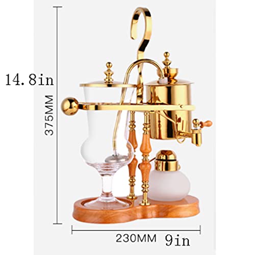 TEMKIN Cafetera Belgium Luxury Royal Family Balance Syphon Coffee Maker Siphon Brewer Elegant Design Retro Style with U handle Glass Siphon Pot for Coffee or Tea Teapots