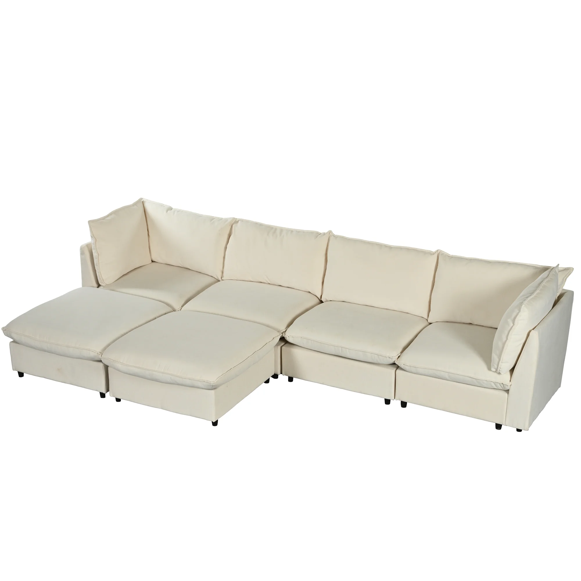 U_STYLE Modern Large U-Shape Sectional Sofa, 2 Large Chaise with Removable Ottomans for Living Room