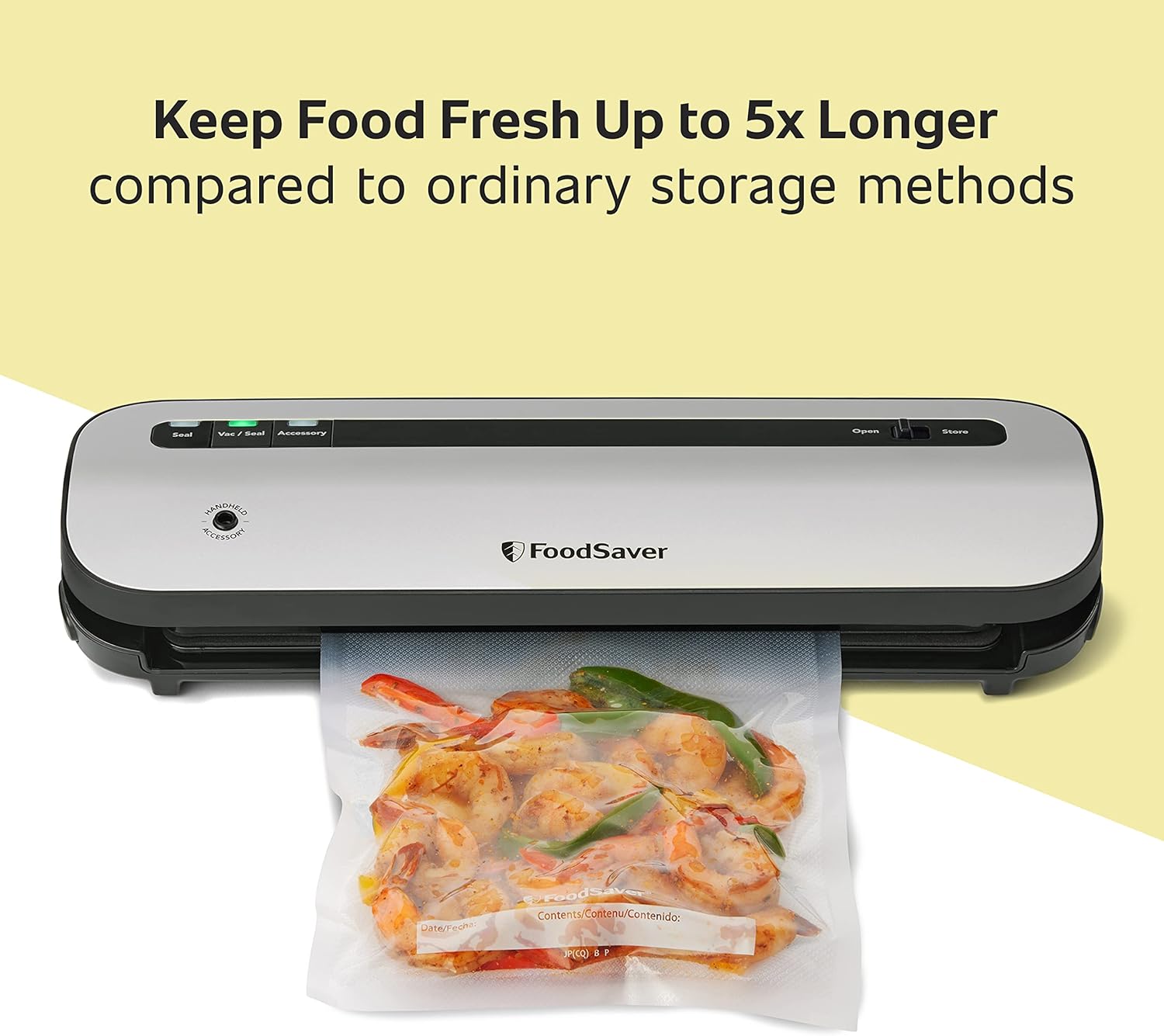 FoodSaver Space-Saving Vacuum Sealer Bundle with Bags and Roll