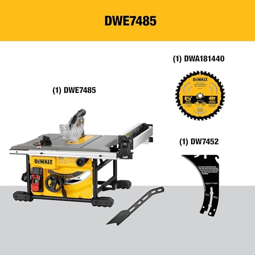 DEWALT Table Saw for Josites, 8-1/4 Inch, 15 Amp (DWE7485)