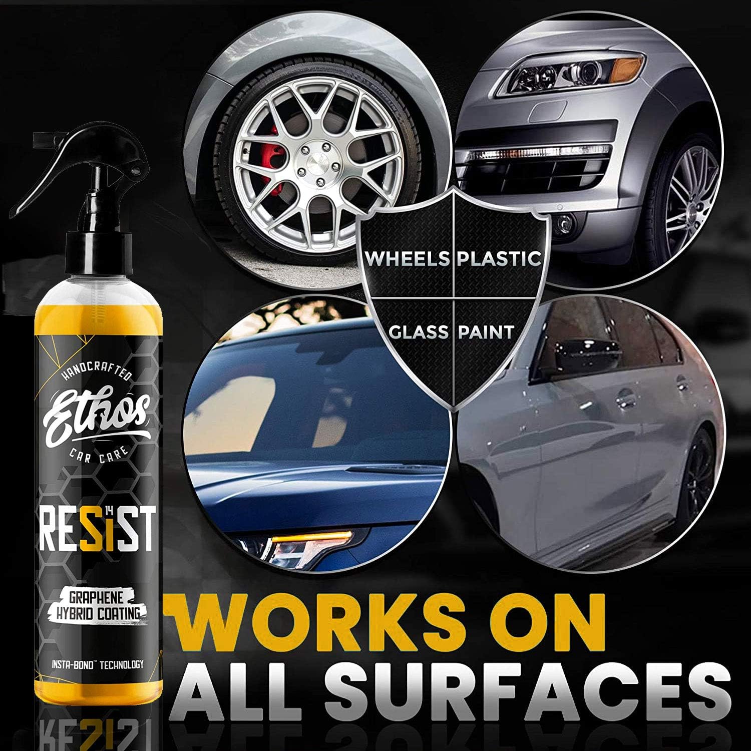 Ethos Resist - UV Ceramic Coating for Cars - Reduces Water Spotting - Enhances Coatings - Graphene Ceramic Coating Protection for Car, Boat, RV, Truck