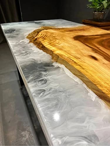 Personalized Large EPOXY Table, Resin Dining Table for 2, 4, 6, 8 River Dining Table, Wood Epoxy Coffee Table Top, Living Room Table (without Stand, 60 x 36 Inches)
