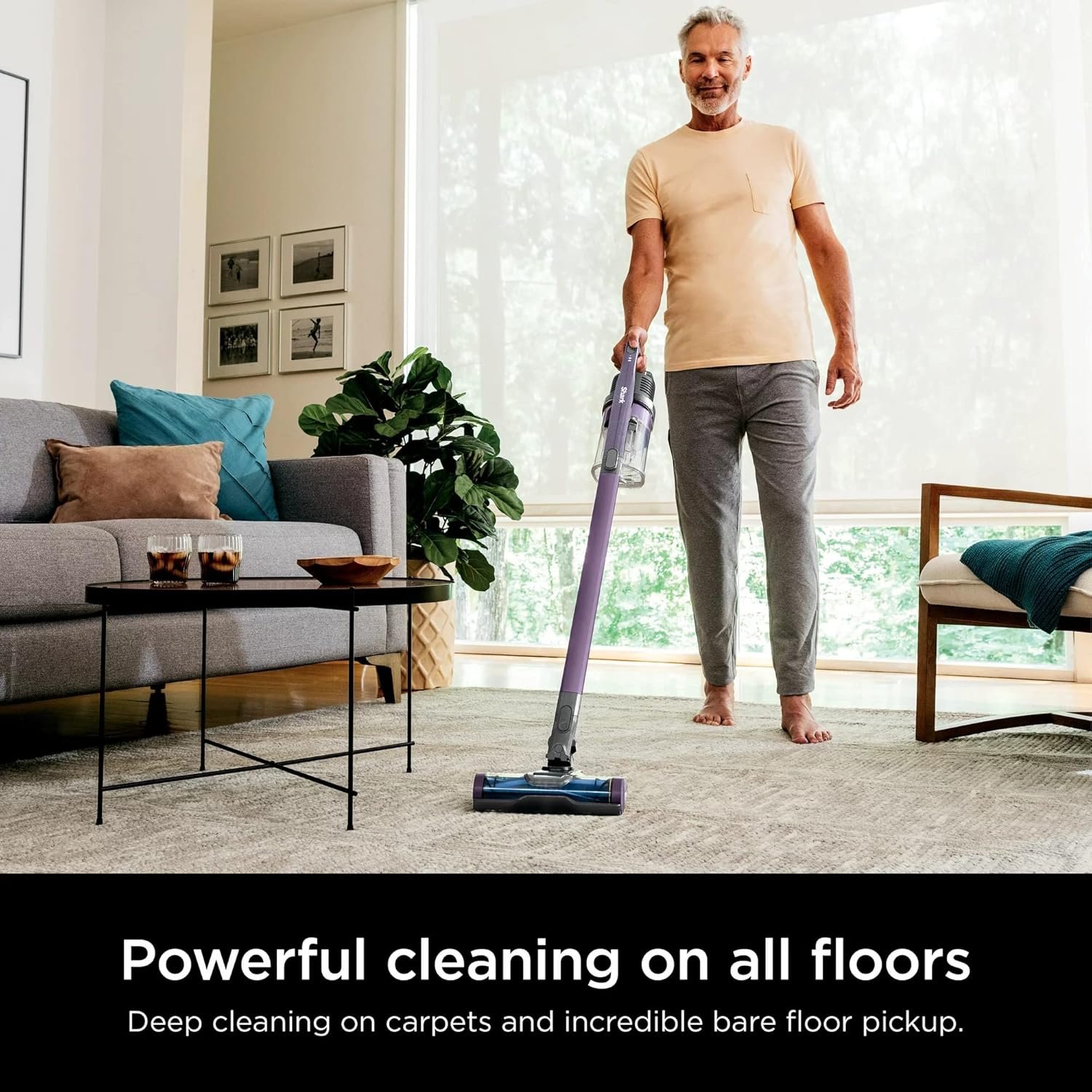 Shark WZ240 Pet Cordless Stick Vacuum Self-Cleaning BrushRoll, PowerFins, Crevice Tool & Upholstery Tool, 40min Runtime, Purple/Grey (Renewed)