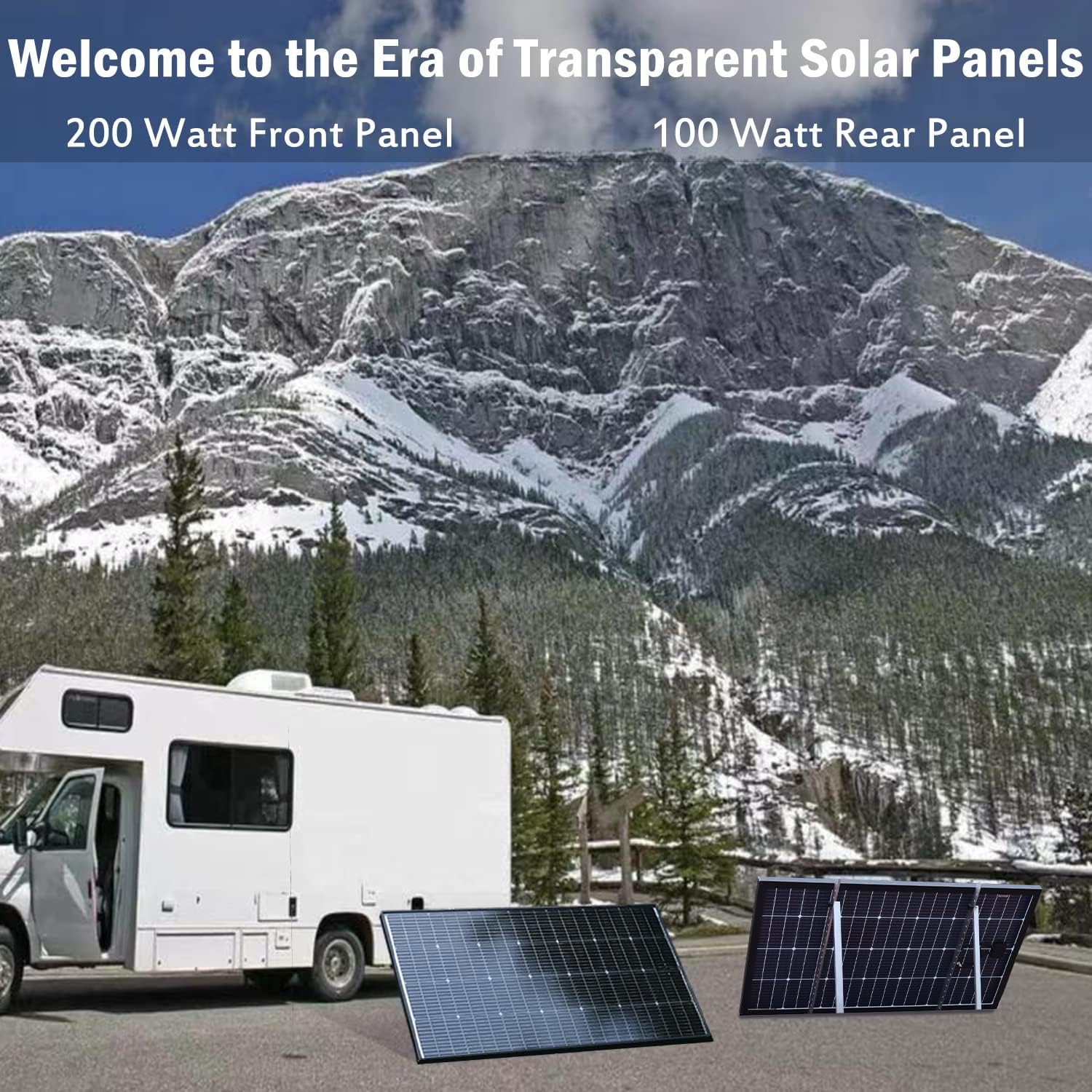 JJN Bifacial 2PCS 10BB 200W Mono Solar Panels 12V High Efficiency Solar Panel for Off-Grid System