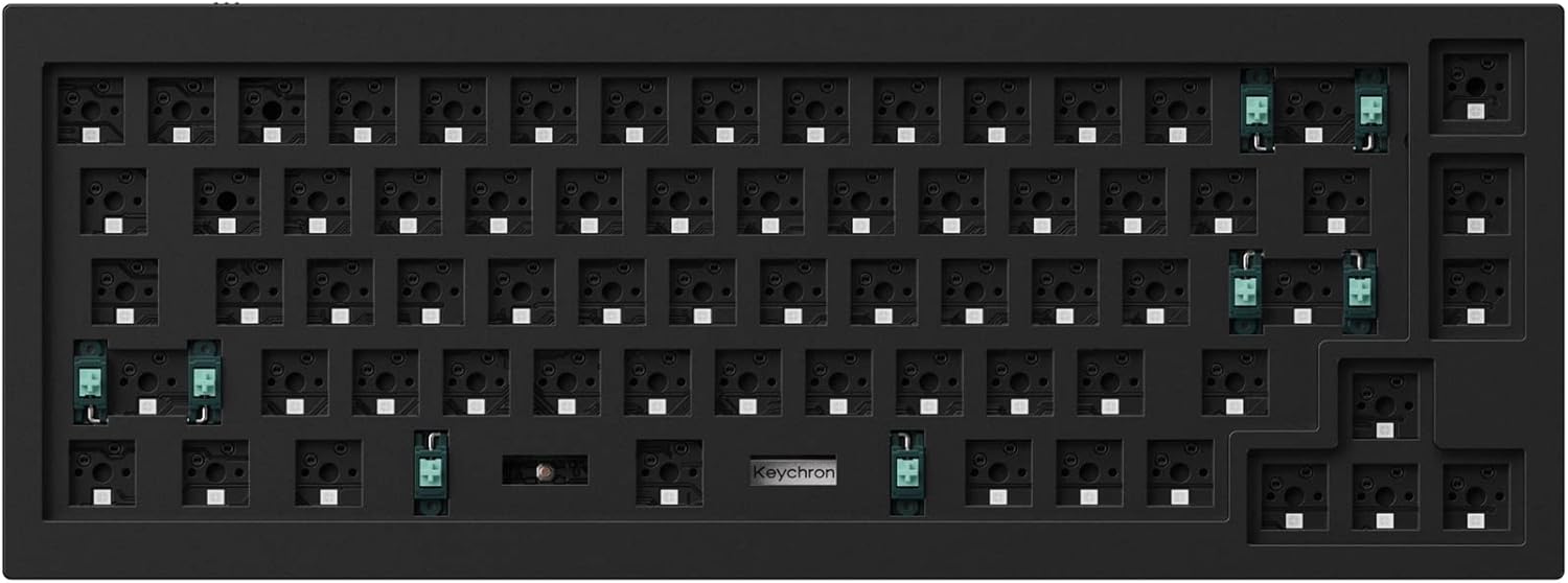 Keychron Q2 Custom Mechanical Keyboard Full Aluminum Wired Barebone Version, QMK/VIA Programmable Macro, Compatible with Mac Windows Linux, Hot-Swappable 65% Layout, Double-Gasket DIY Kit - Grey