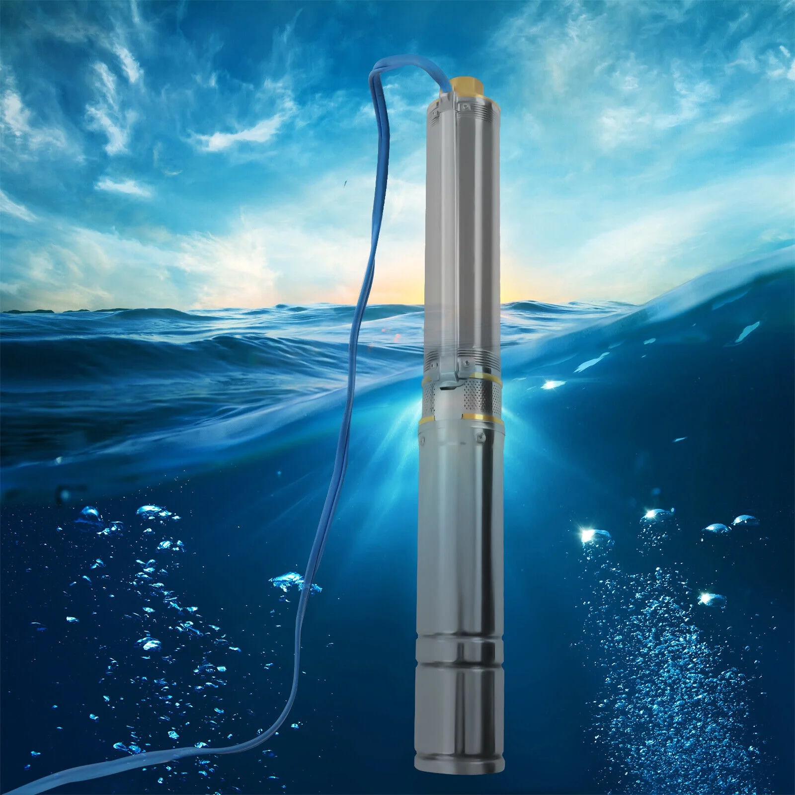 FETCOI 1.5HP Deep Well Pump Submersible Well Pump 24GPM 110V Pump - Stainless Steel
